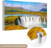MuchoWow® Glasschilderij 120x60 cm - Schilderij acrylglas - Waterval - Water - Natuur - Foto op glas - Schilderijen