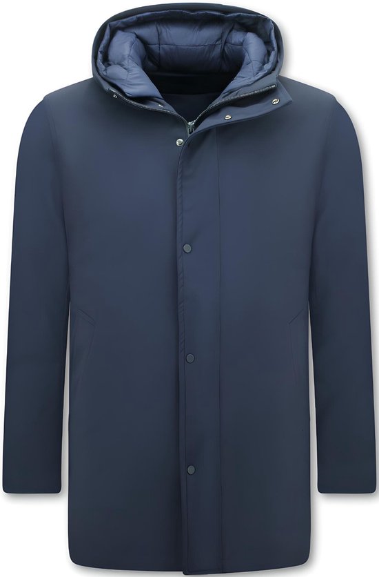 Winterjassen Heren Waterdicht - Winterjassen Heren Lang - Tweedelige Jas - 8518 - Blauwe jas