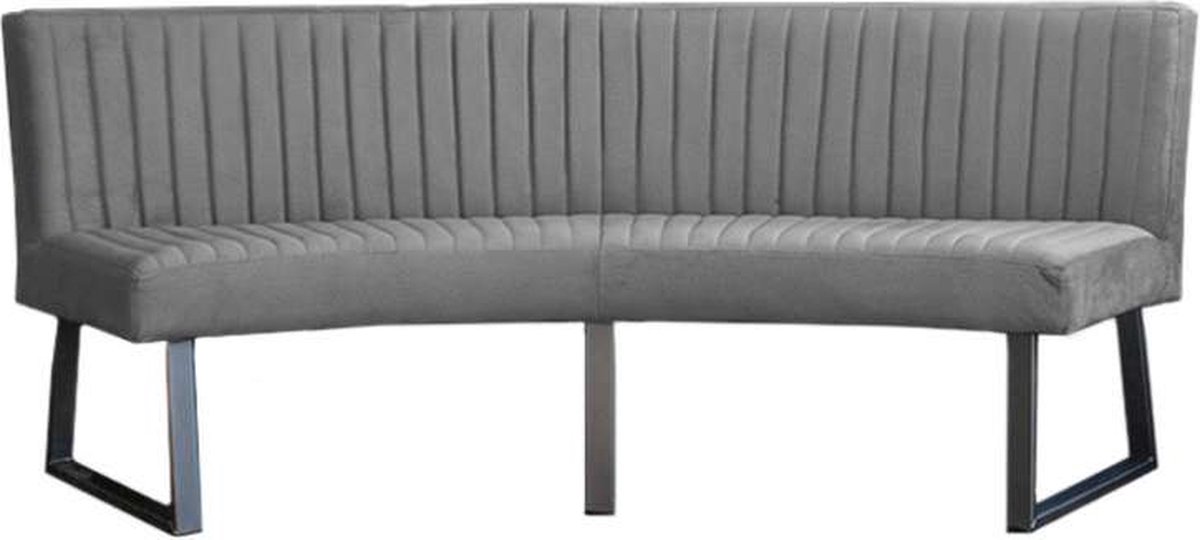 HomingXL Eetkamerbank Oval geschikt voor ovale tafel 200 cm stof Element cementgrijs 23