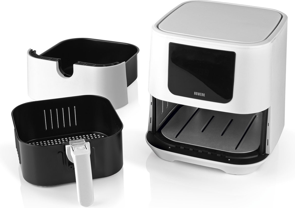 N8WERK Moonlight White Edition Airfryer met Dubbele Lade - afbeelding 3