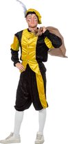 Budget Piet kostuum zwart/geel voor volwassenen