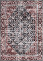 Vercai Rugs Collection Toucan - Tapis à Poils Ras - Lavable en Machine - Polyester - Marine / Rouge - 200x290 cm