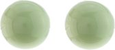 Behave Boucles d'oreilles clous rondes vert olive