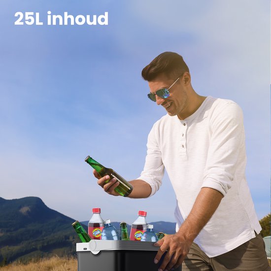Auronic Koelbox Elektrisch 12V en 230 volt - Coolbox - 25L - Frigobox - Zwart van Auronic — afbeelding 3