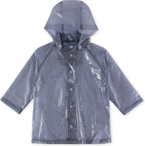 Konges Slojd Regenjas - Brume Glitter Raincoat - Pearl Blue - Maat 5-6 jaar