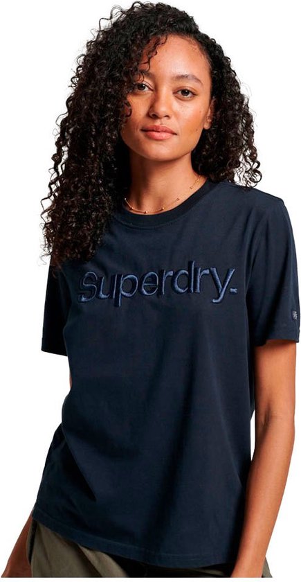 Superdry Tonal Embroidered Logo Korte Mouwen Ronde Nek T-shirt Vrouw