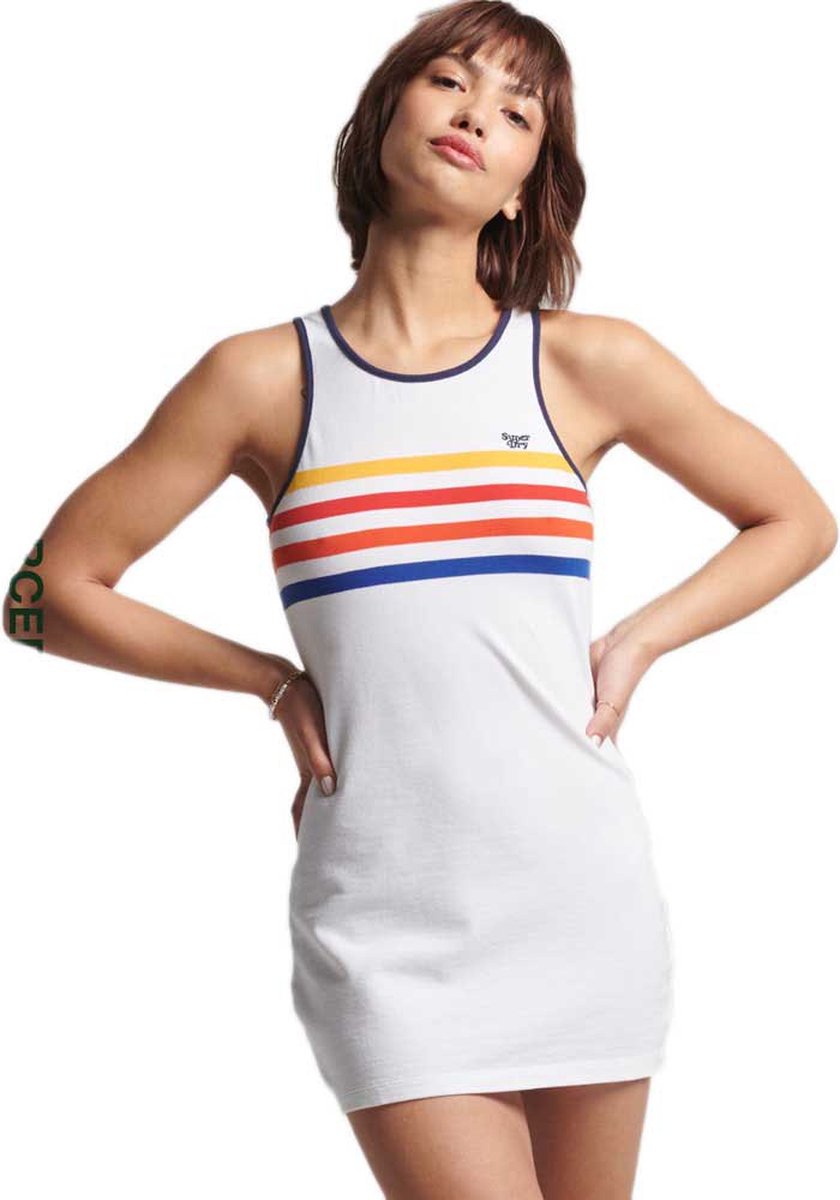 Superdry Vintage Stripe Vest Jurk XL Vrouw Wit