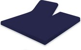 Eleganzzz Splittopper Hoeslaken Jersey Stretch - Donker Blauw - Hoeslaken 180x210/220cm - 100% Katoen - Split Enkel - Single Split Topper - Hoeslakens - Lits Jumeaux
