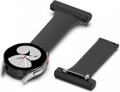 Universeel Smartwatch 20MM Siliconen Bandje Geschikt Voor Verpleegkundigen - Geschikt Voor Dames - Zwart