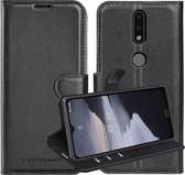 Cadorabo Hoesje geschikt voor Nokia 2,4 in PHANTOM ZWART - Beschermhoes met magnetische sluiting, standfunctie en kaartvakje Book Case Cover Etui