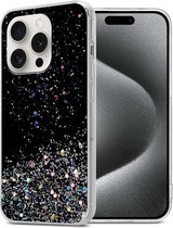 Cadorabo Hoesje geschikt voor Apple iPhone 15 PRO MAX in Zwart met Glitter - Beschermhoes van flexibel TPU silicone met fonkelende glitters Case Cover Etui