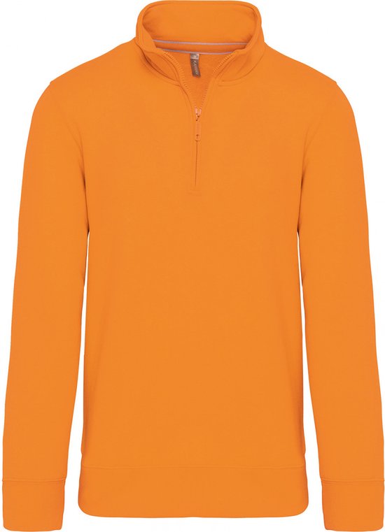 Sweatshirt Heren XS Kariban 1/4-ritskraag Lange mouw Orange 80% Katoen, 20% Polyester