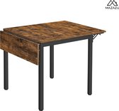 MIRA Home - Eettafel - Tafel - Keukentafel - Inklapbare Tafel - Vintage - 78x120x75