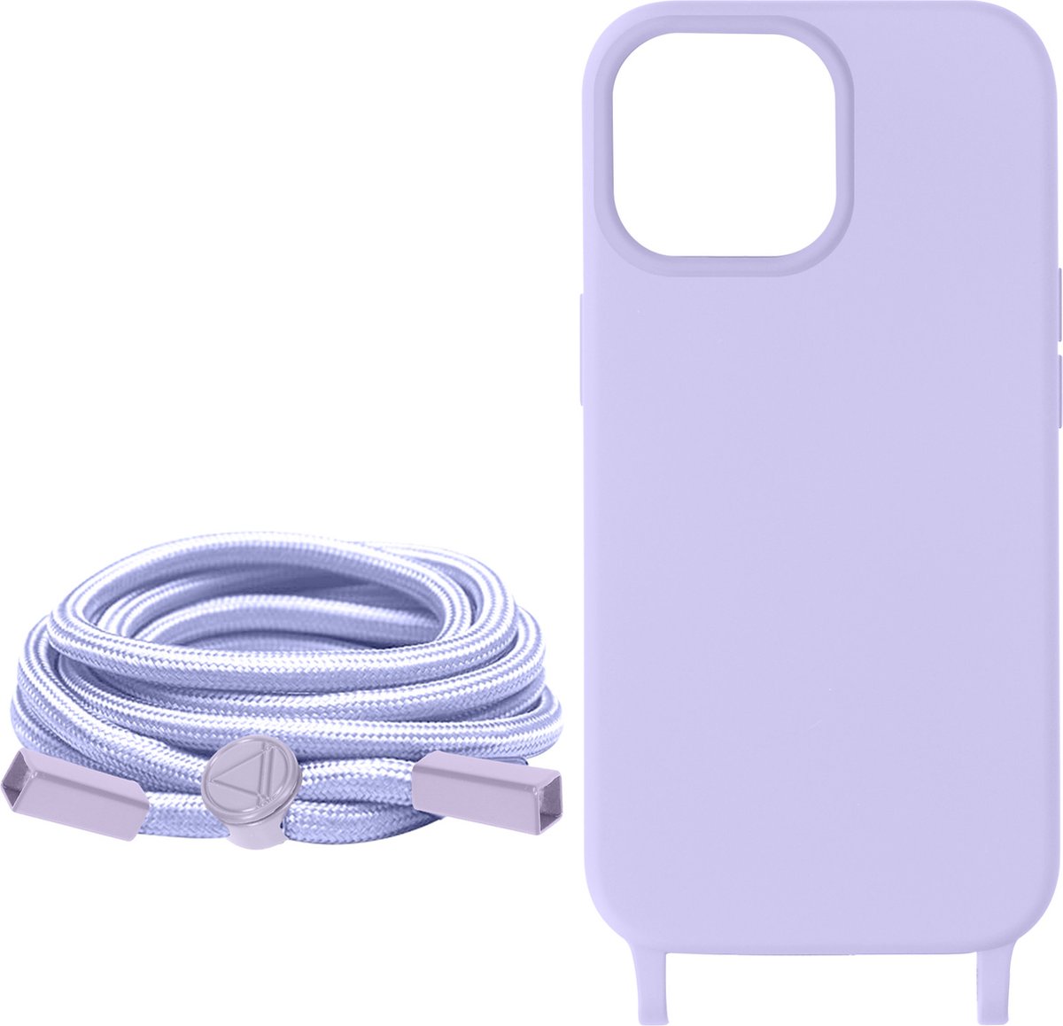 Avizar Koordhoesje Geschikt voor iPhone 15 Pro Soft-Touch, Corda-serie, Paars