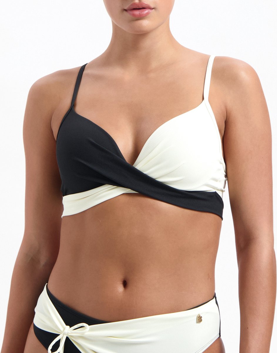 Beachlife Vanilla & Black twist bikinitop — afbeelding 3