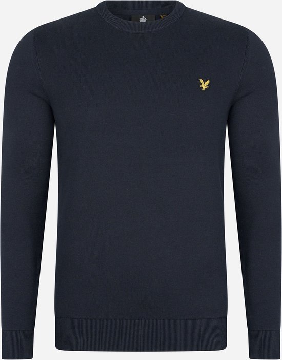 Lyle & Scott Cotton Crew Neck Jumper Polo's & T-shirts Heren - Polo shirt - Donkerblauw - Maat S