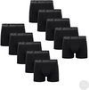 Tien zwarte katoenen boxershorts van Gianvaglia met elastische tailleband.