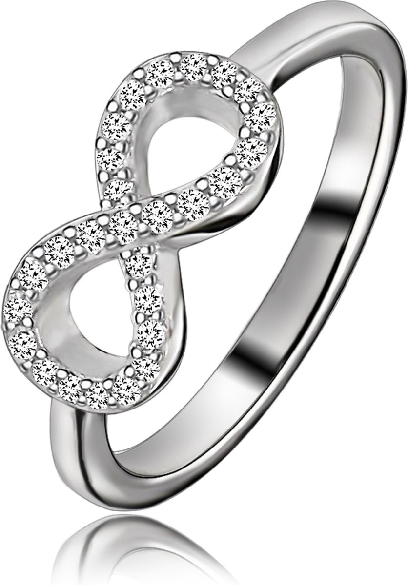 Juwelier Zwartevalk zilveren (gerhodineerd) infinity ring - 21.284/17¼--
