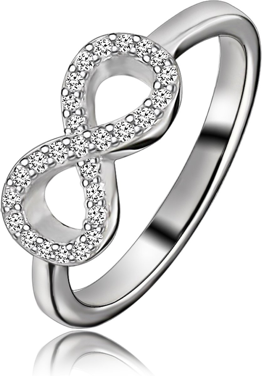 Juwelier Zwartevalk - Zilveren (gerhodineerd) infinity ring - 21.284/17¼