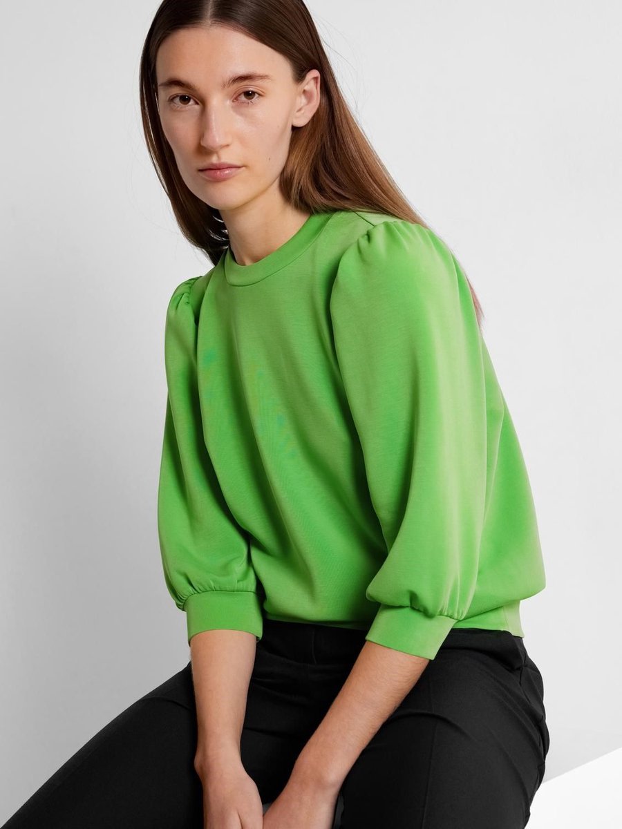 Selected Femme Tenny 3/4 Sweat Top Classic Green