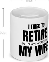 Akyol - j'ai essayé de prendre ma retraite Tirelire - Pension - travailler pour femme - travail - cadeau d'adieu - cadeau d'anniversaire - cadeau - contenu 350 ML