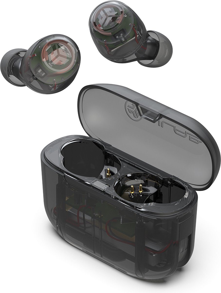 JLab Go Air POP Draadloze Oordopjes - oortjes draadloos - 32 uur Speeltijd - EQ Geluidsinstellingen - Bluetooth 5.1 - Oplaadcase met ingebouwde Oplaadkabel – Clear