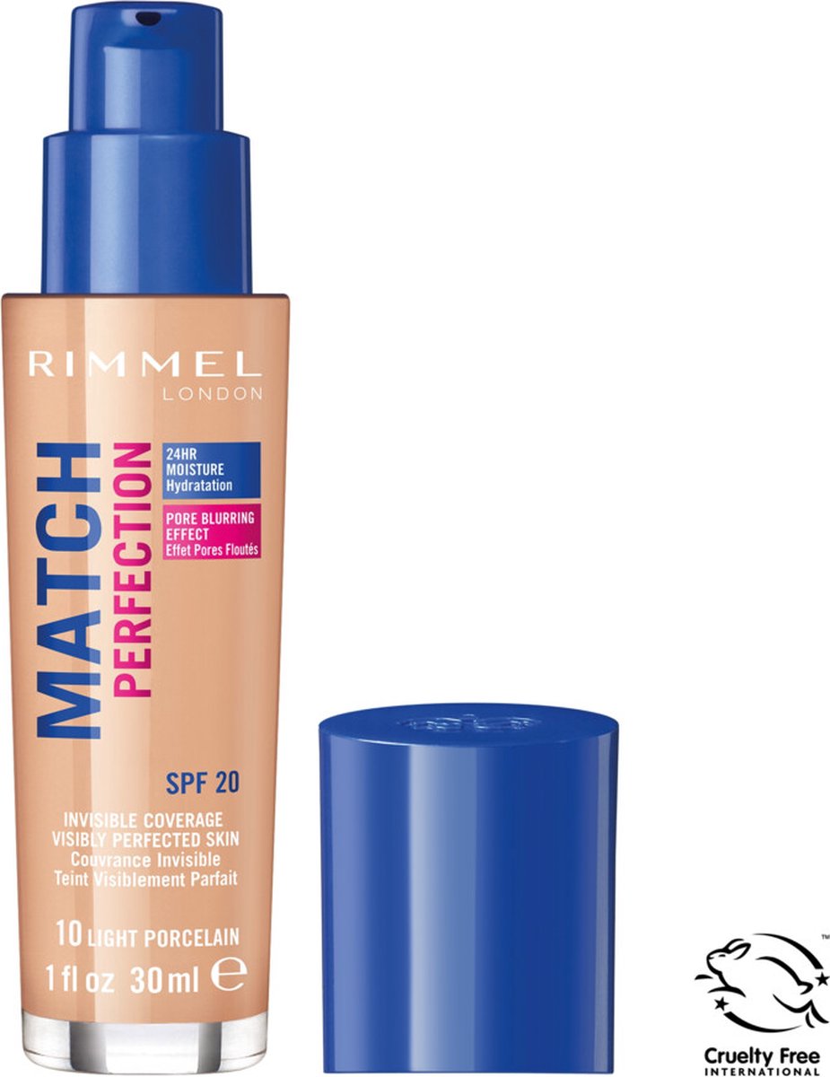 Goedkoopste Rimmel London Match Perfection Foundation - 010 Light Porcelain - Beige