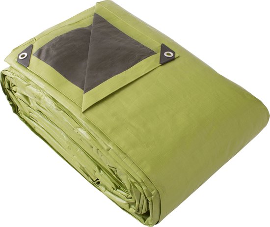 Foto: Dexter beschermzeil stoffen zeildoek met ogen 4 x 5 m 20 m waterdicht uv bestendig scheurvast polyethyleen 240 g m groen