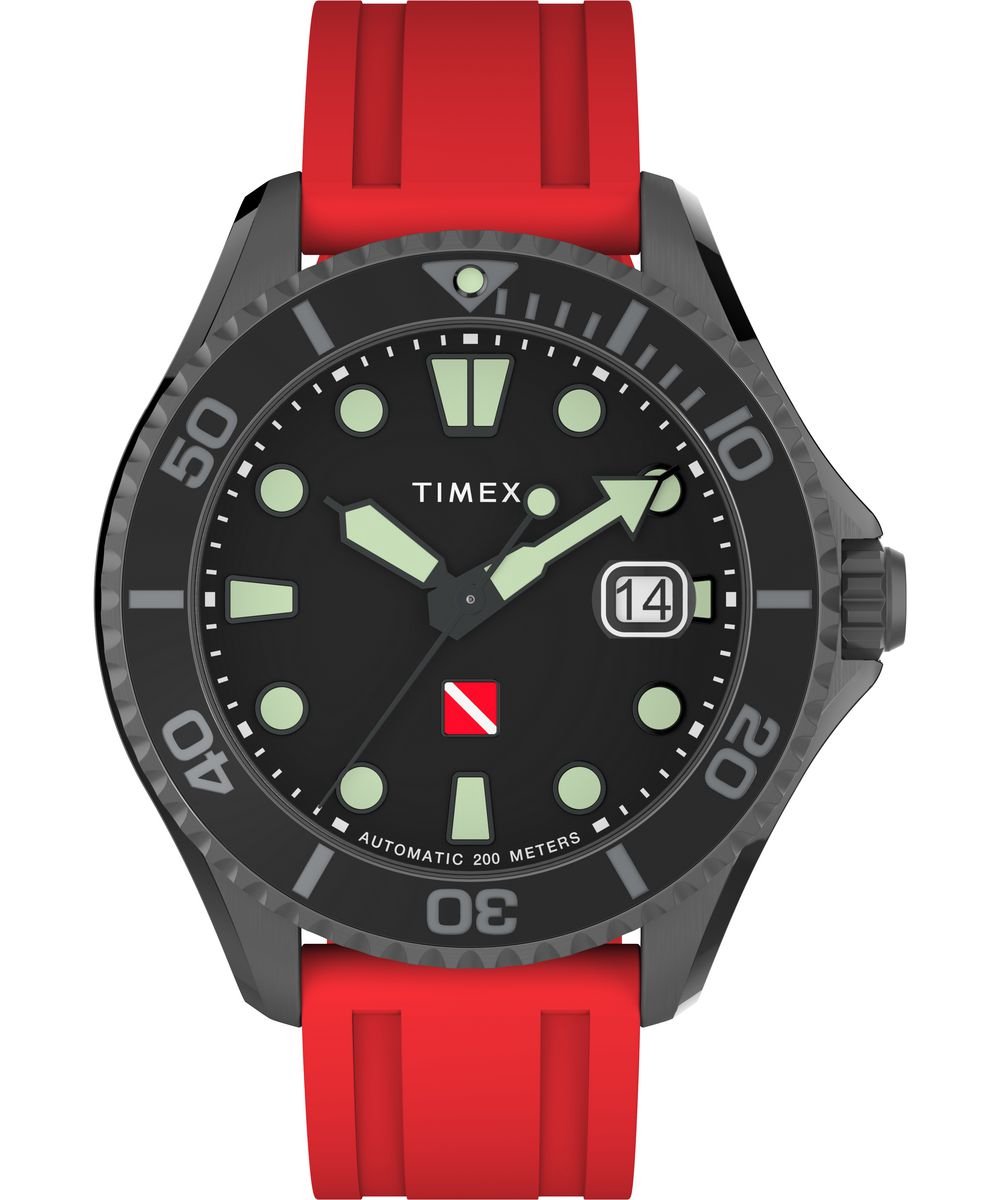 Timex Deep Water Tiburon Automatic TW2W21000 Horloge - Rubber - Rood - Ø 44 mm