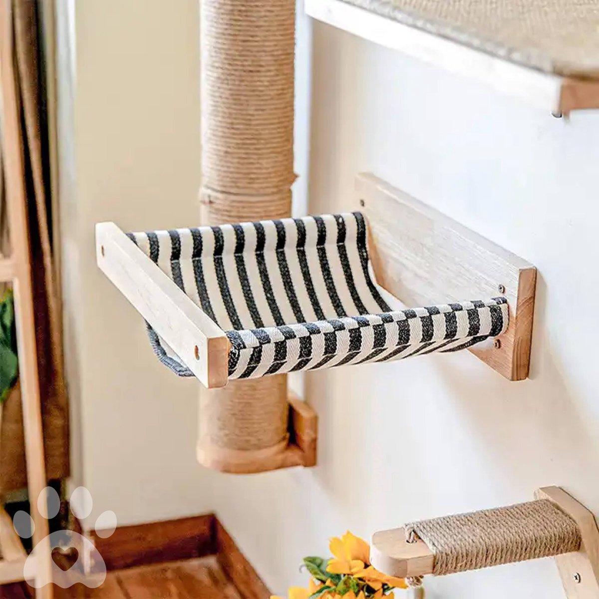 Klimwand voor katten - XL kattenhangmat voor aan de muur - extra stabiel en groot Klimwand voor katten - XL kattenhangmat voor aan de muur - extra stabiel en groot