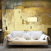 Fotobehangkoning - Behang - Vliesbehang - Fotobehang - Golden Oddity - Gouden Muur - Abstract & Kunst - 200 x 140 cm