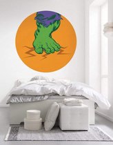 Fotobehang - Avengers Hulks Foot Pop Art 125x125cm - Rond - Vliesbehang - Zelfklevend