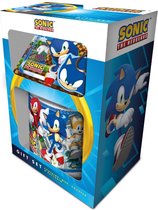 Sonic Gift set- The Hedgehog- Mok- Onderzetter- Sleutelhanger- 3 delig.