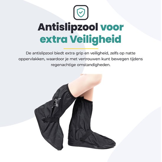 Voltano Overschoenen / Regenschoenen - Maat 36 t/m 39 - Zwart - Waterdicht - Antislip - Herbruikbare Schoenen Overtrekken van Voltano — afbeelding 4