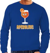 Bellatio Decorations Apres ski sweater voor heren - aperolhic - blauw - aperol spritz - wintersport XL