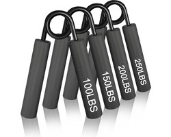 Hand Trainer, Forearm Trainer, Pack of 4 or 6, 22.5-135 kg, Metal Grip Strength, Trainer, Wrist Trainer, Training Device for Hand Training and Hand Muscle Training, Fitness Equipment for