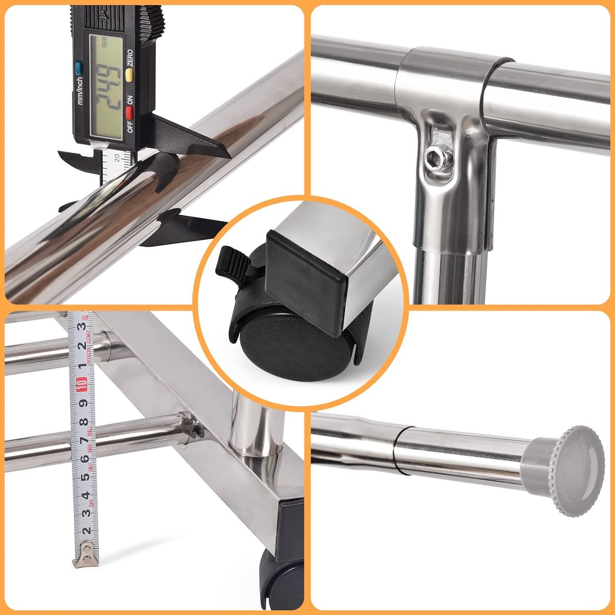 Portant à Vêtements Robuste, En Métal, Porte-manteau Sur Roulettes, Longueur 150-240