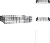 vidaXL Hondenkennel - Veelzijdig en Duurzaam - 960 x 864 x 200 cm - Zwart - Gepoedercoat staal - Kennel