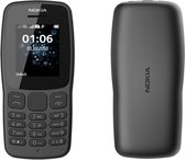 Nokia 106 - 4 Go Dual Sim - débloqué - 2018 - Gris foncé - Lampe de poche LED- Radio FM Téléphone Big Button