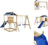 vidaXL Speelhuisset - Massief houten frame - 2 schommels - Klimladder - Glijbaan - 300x220x200 cm - Speeltoestellencombinatie