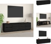 vidaXL TV meubel - Televisiekast - Massief grenenhout - 176 x 37 x 47.5 cm (B x D x H) - Zwart - Kast