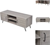 vidaXL TV-meubel - grijs - MDF - 120 x 40 x 45 cm - opbergvakken met deuren - Kast