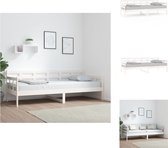 vidaXL Slaapbank Massief Grenenhout - Wit - 203.5 x 86 x 69.5 cm - Geschikt voor 80 x 200 cm matras - Bed