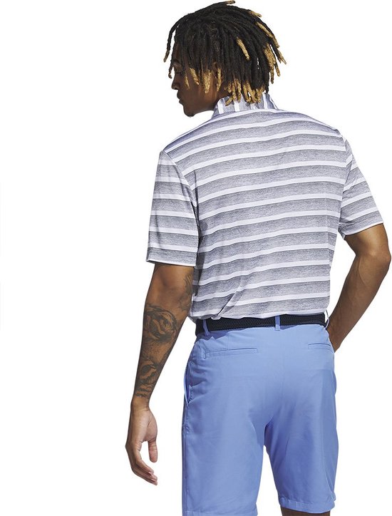 Adidas Polo à manches courtes à rayures bicolores Grijs L