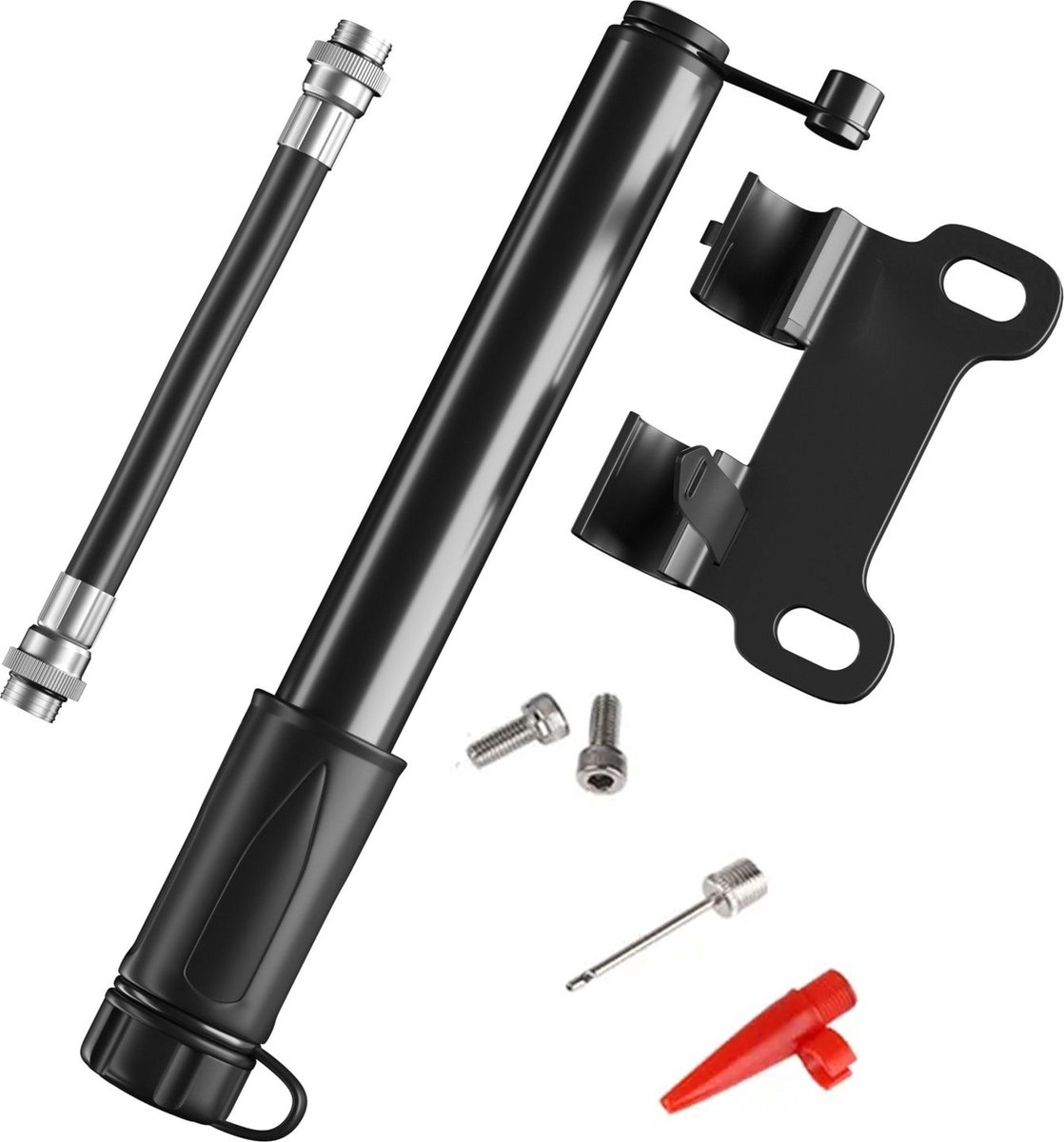 Intirilife Mini Fietspomp 17 cm - Draagbare handpomp klein lichtgewicht ideaal voor onderweg