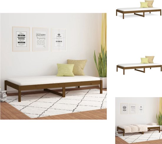 vidaXL Bed Grenenhout - veelzijdig - Type- bedframe - Afmeting- 205.5 x 96 x 30 cm - Ken- extra opbergruimte - Kleur- honingbruin - Montage vereist - vidaXL (150 karakters) - Bed