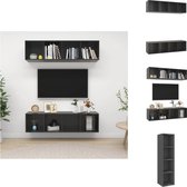 vidaXL TV-meubelset - Hoogglans grijs - 37 x 37 x 142.5 cm - Spaanplaat - Kast