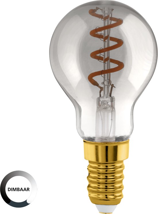 EGLO LED Lamp - E14 - Ø 4,5 cm - P45 - Smoke - 2000K - Dimbaar