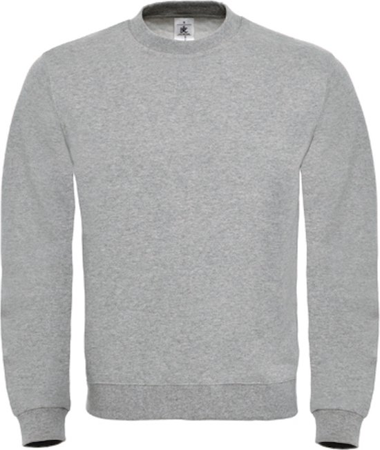 Sweater 'ID.002' met ronde hals B&C Collectie maat L Heather Grey