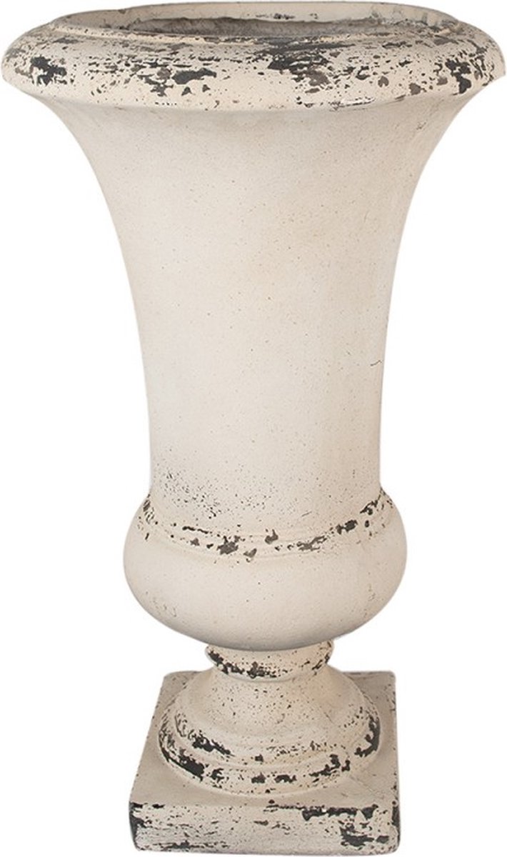 Clayre & Eef Bloempot Ø 34x62 cm Beige Keramisch materiaal Bloempot binnen